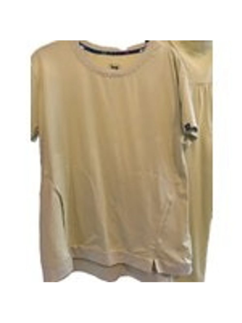Women's Lug Yellow Scoop Top Short Sleeve Tee XS with Blue Trim